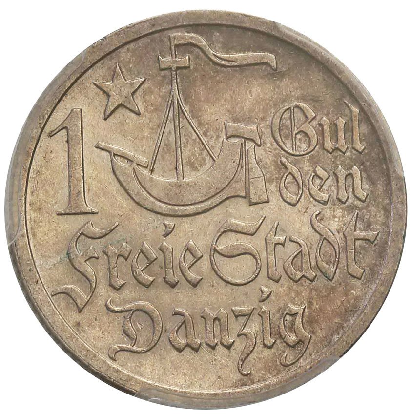 Wolne Miasto Gdańsk / Danzig. Gulden 1923 PCGS AU58